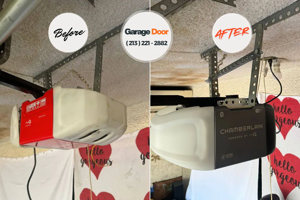 Before and after: garage door repair Belmar, NJ